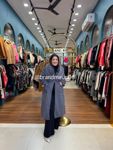 Fur Woolen Long Coat with belt (IMP-357)